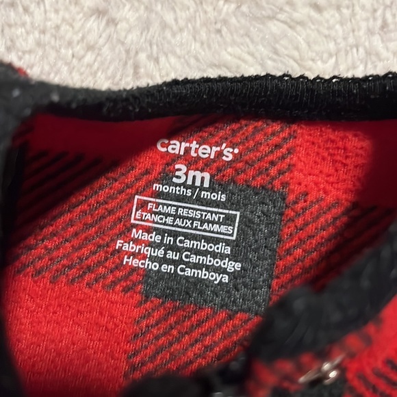(2 for $10) carters plaid hear footie/ sleeper - Picture 4 of 4